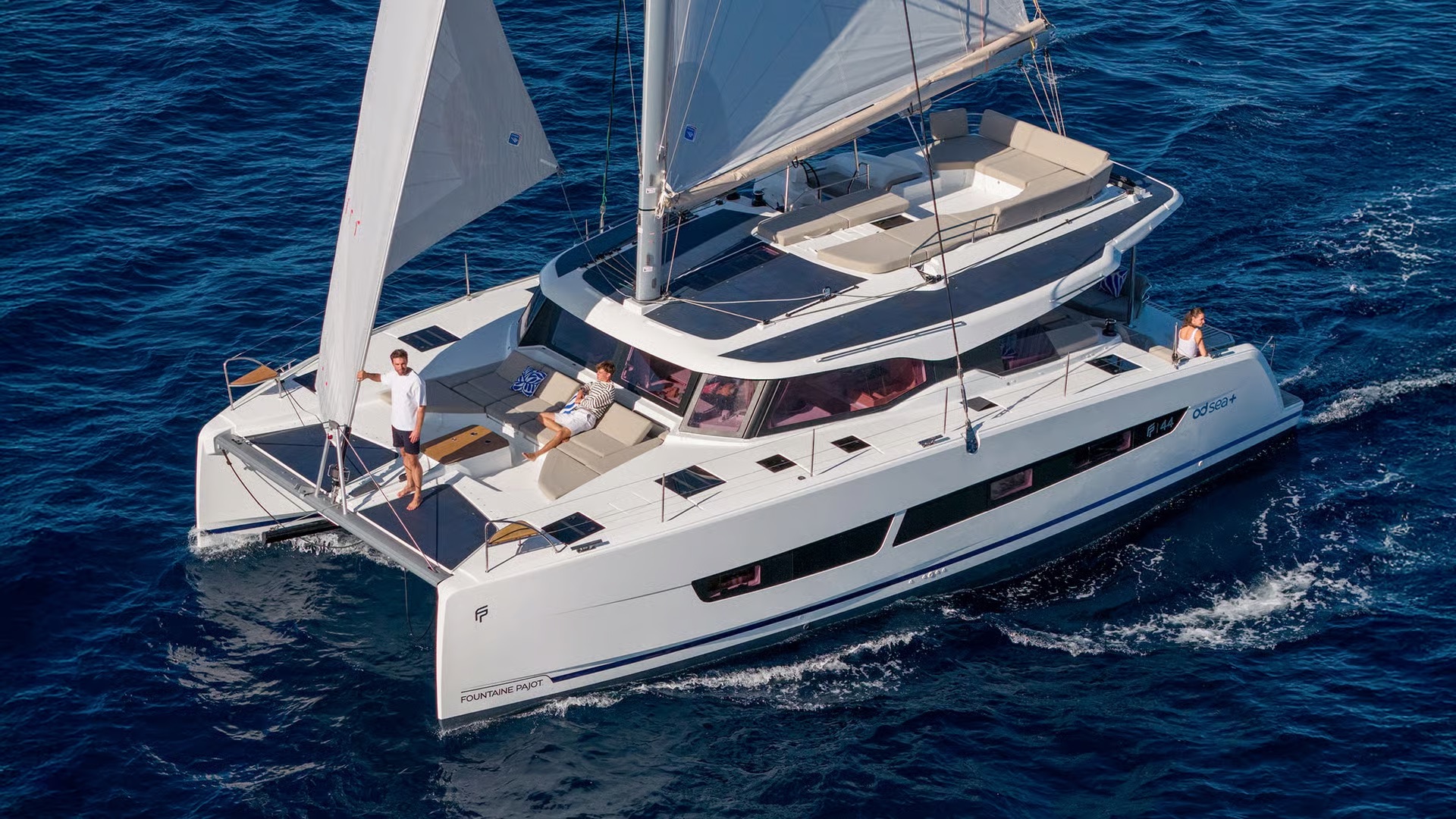 The deck on the Fountaine Pajot 44