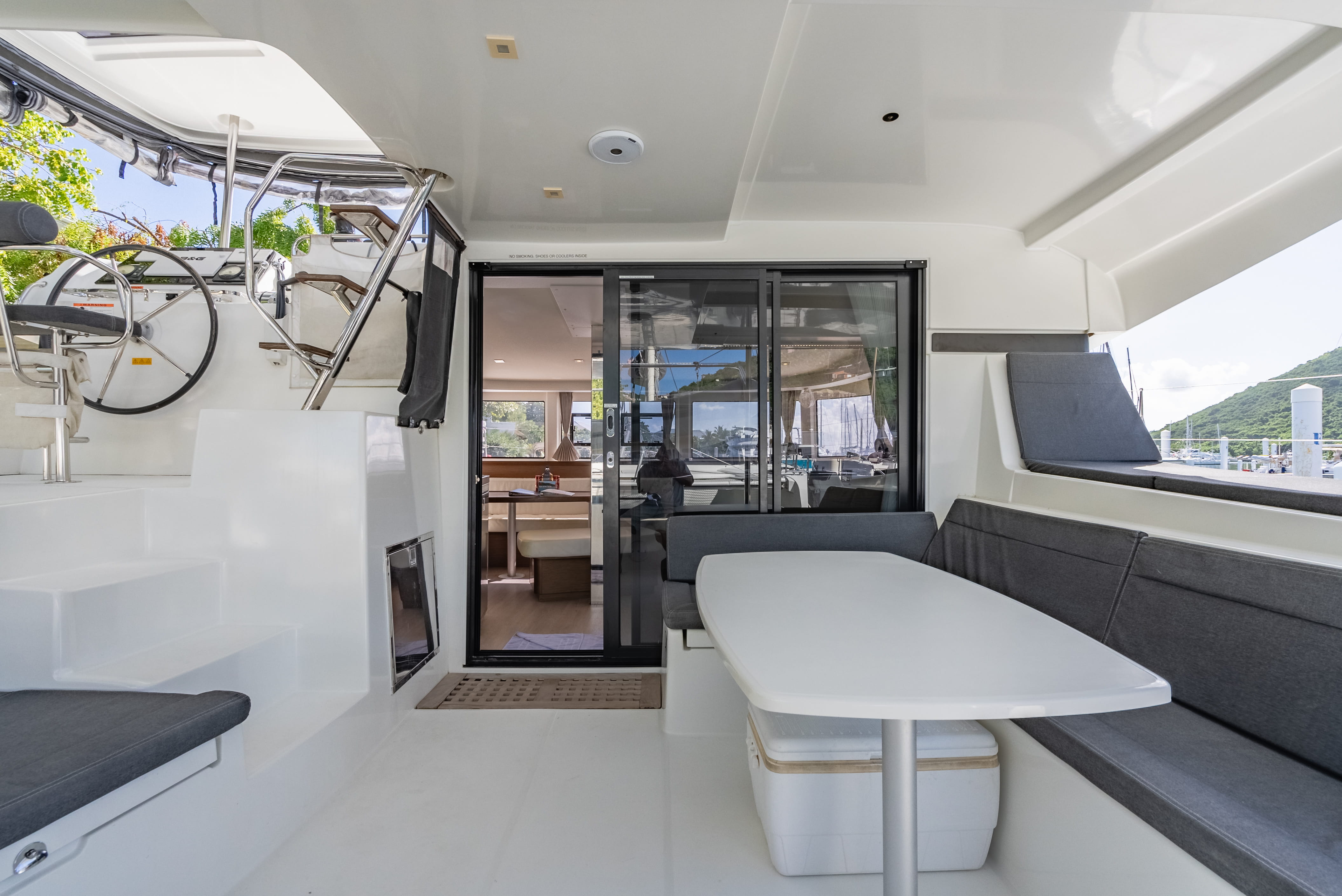 The deck on the Lagoon 42