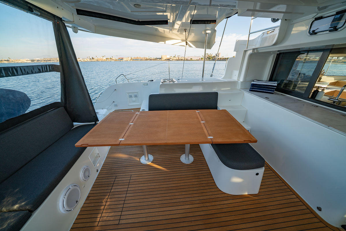 The cockpit on the Lagoon 46