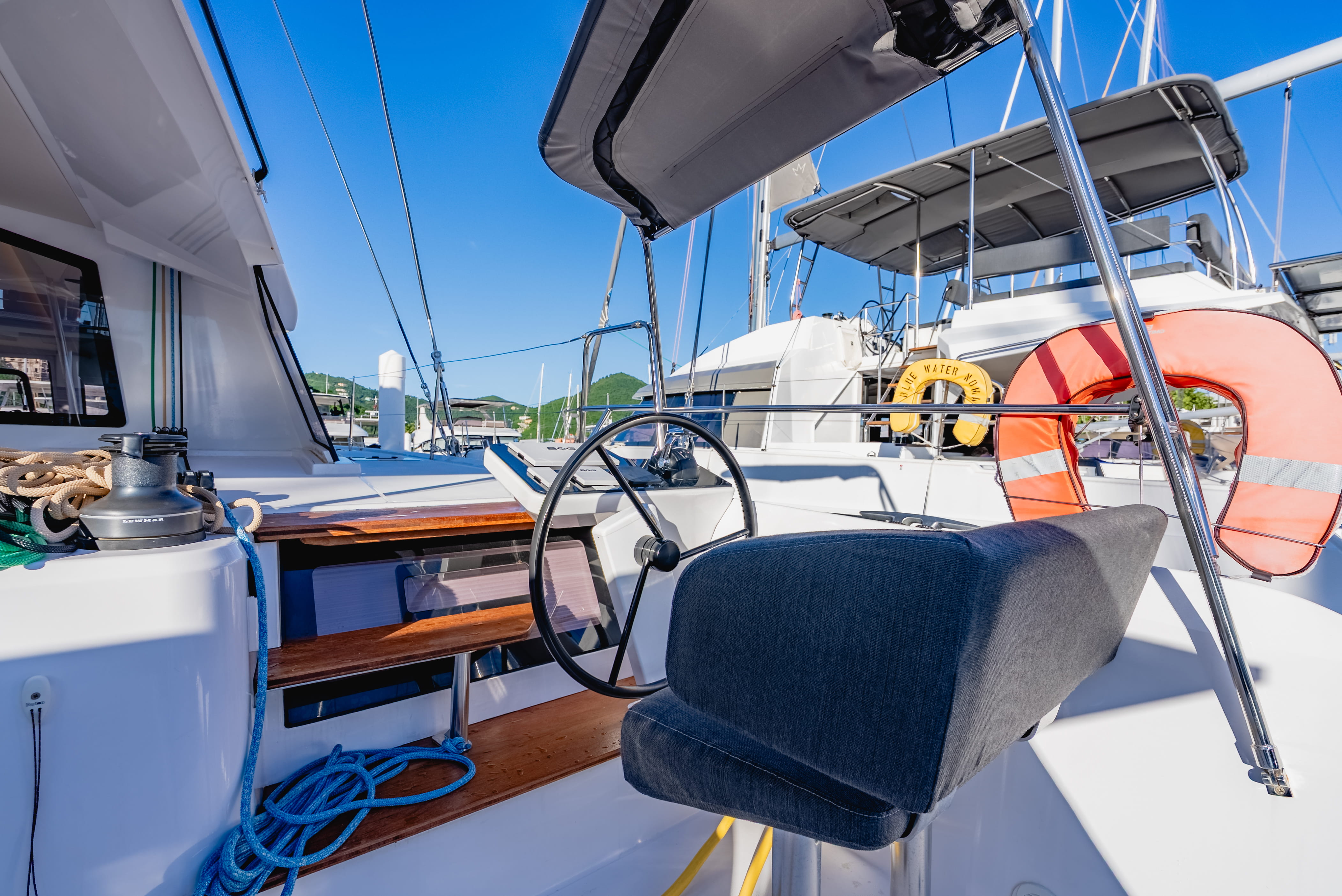 The Nautitech 44 Open alongside